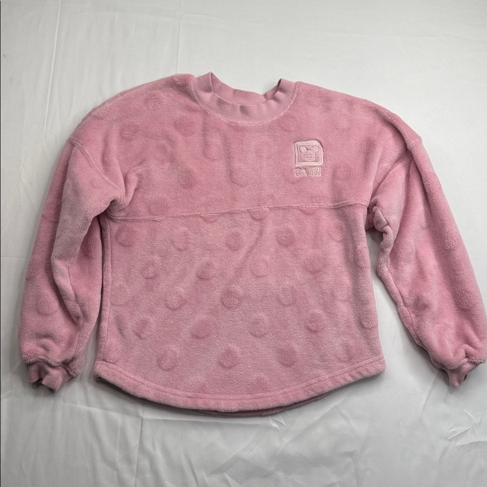 Walt Disney World KIDS 7 8 M medium Fleece Spirit Jersey Piglet Pink Polka Dots